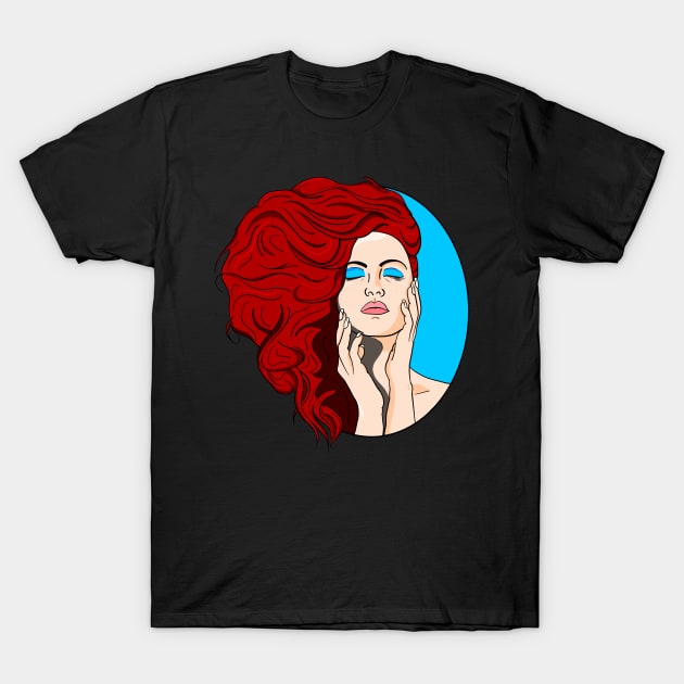 Redhead Woman T-Shirt by TDANIELSART 